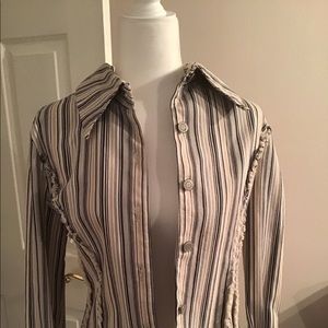 VINTAGE STRIPED DENIM JACKET- SIZE SMALL